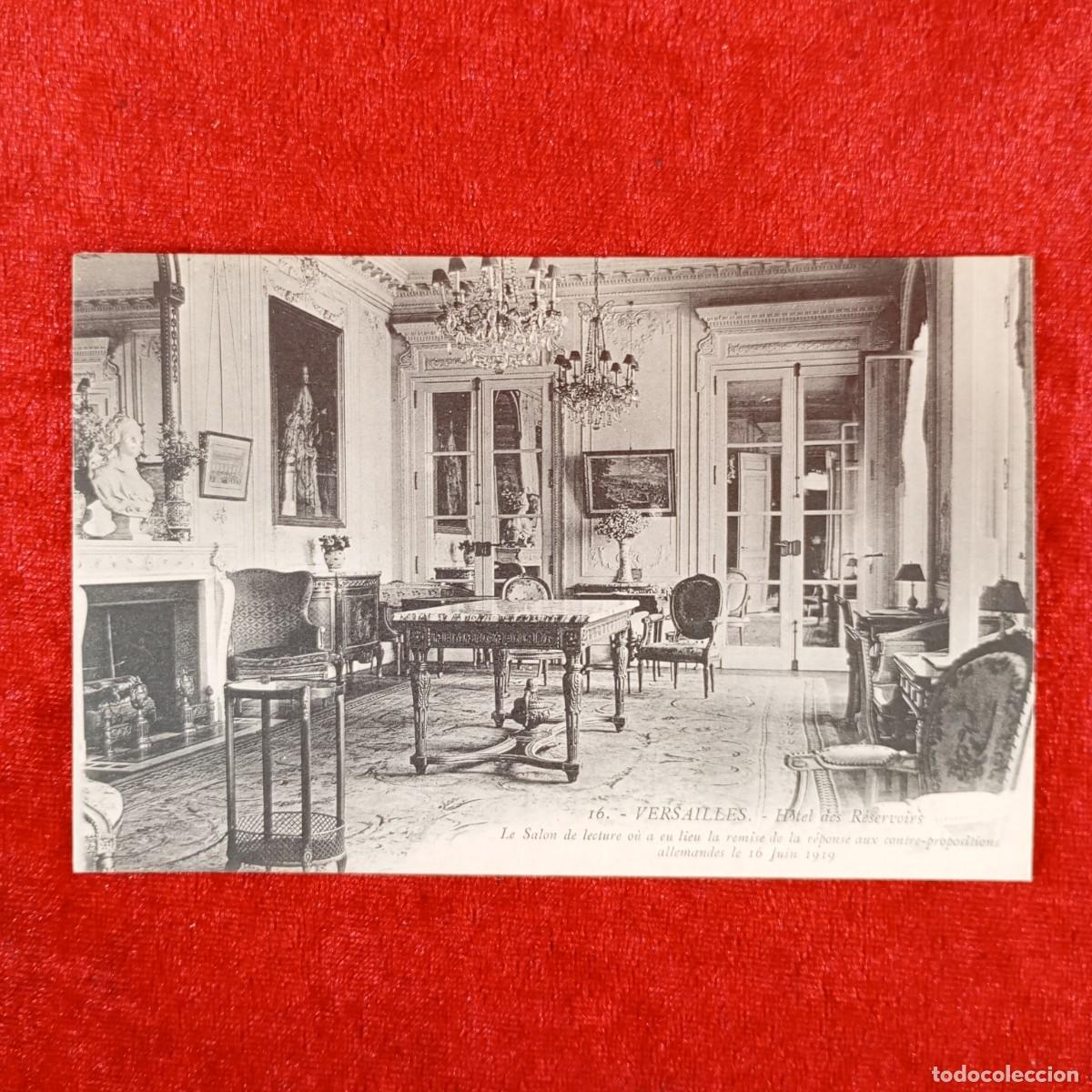 Postales: POSTAL - VERSAILLES - H&Ocirc;TEL DES R&Eacute;SERVOIRS - LE SALON DE LECTURE - 1919 - RAR&Iacute;SIMA / 1238
