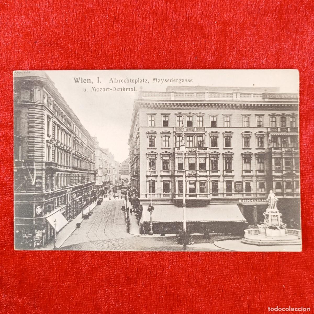 Postales: POSTAL - WIEN I - ALBERCHTSPLATZ, MAYSEDERGASSE - U. MOZART-DENKMAL - 802 - RAR&Iacute;SIMA / 1275