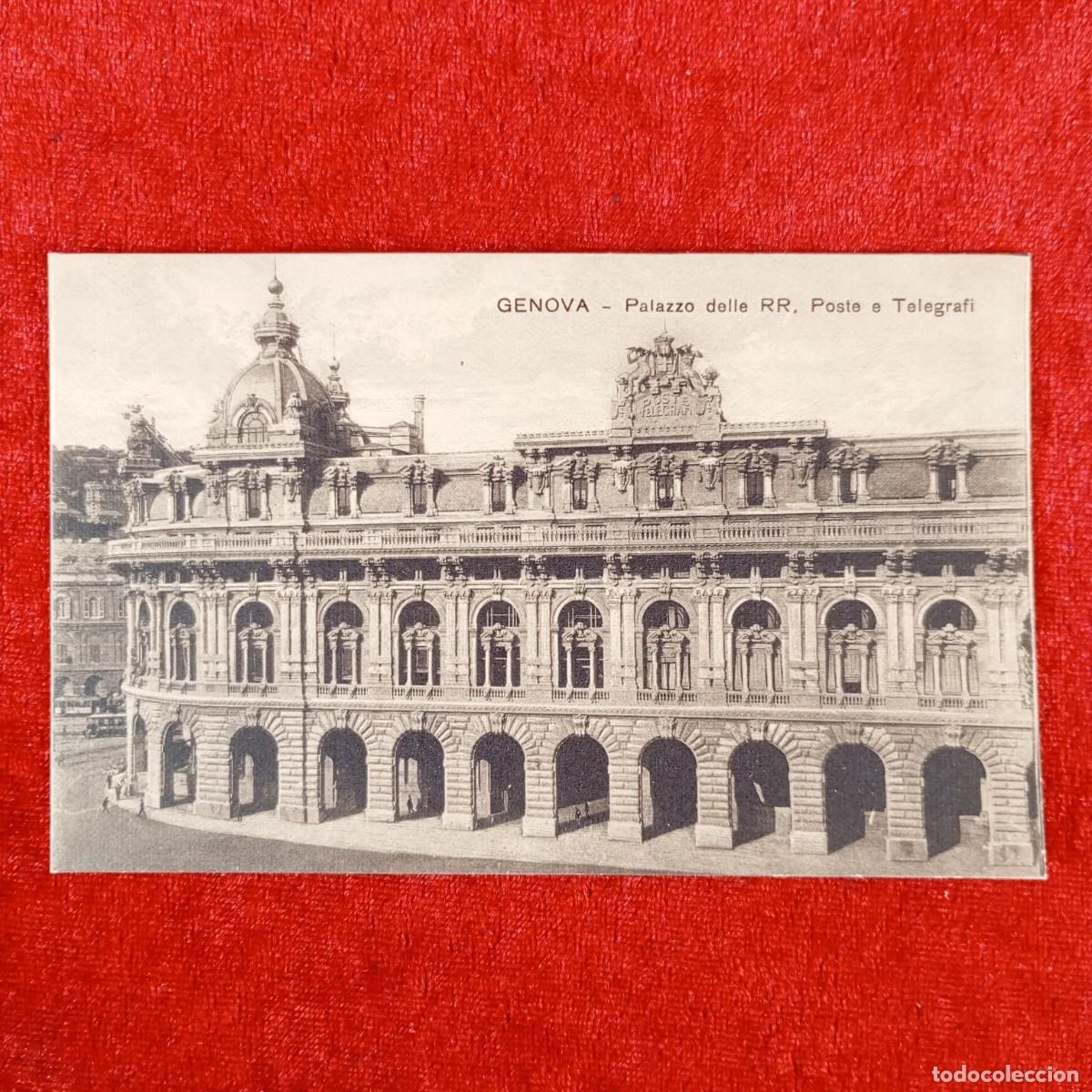 Postales: POSTAL - GENOVA - PALAZZO DELLE RR. POSTE E TELEGRAFI - 1-1286 - RAR&Iacute;SIMA / 1289