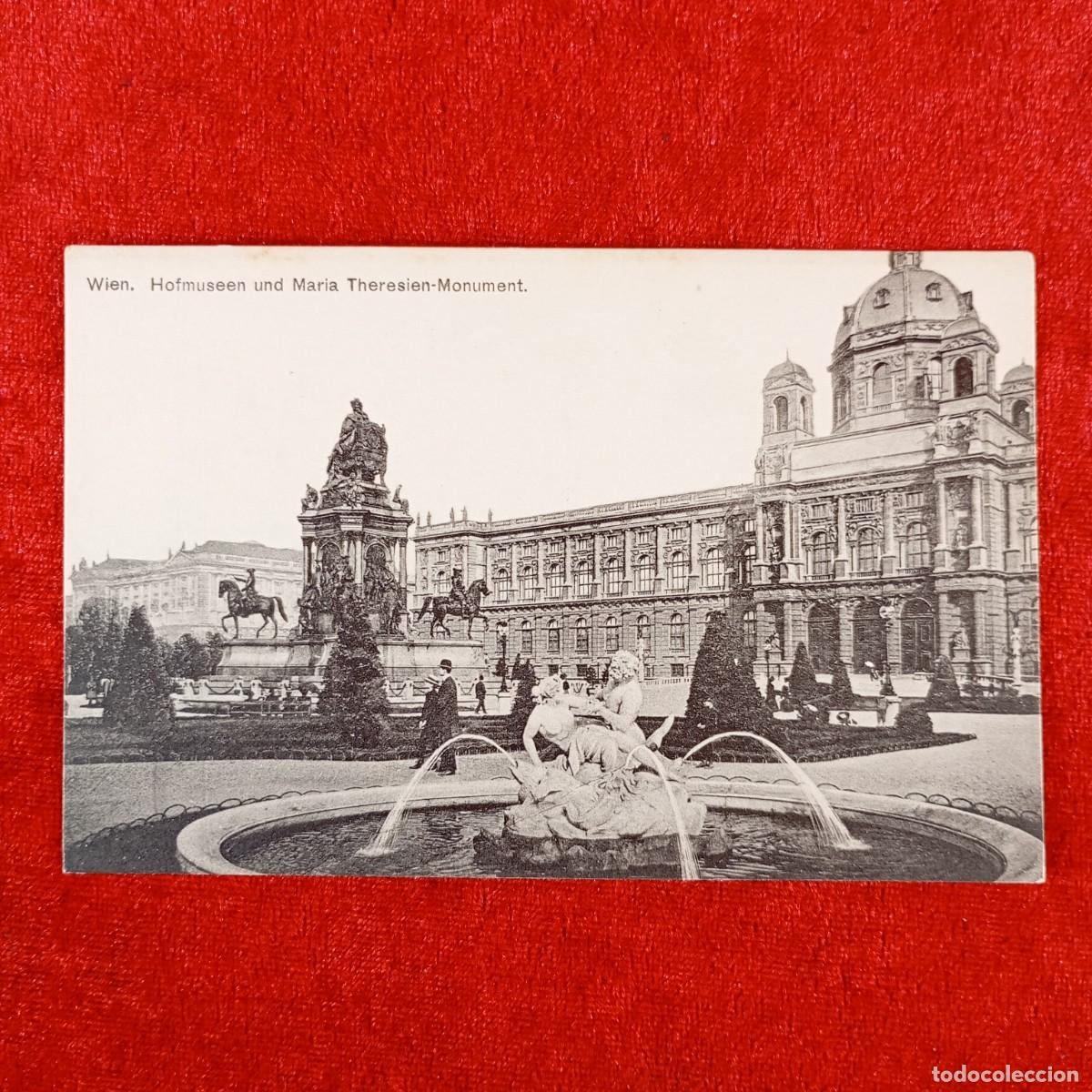 Postales: POSTAL - WEIN - HOFMUSEEN UND MARIA THERESIEN-MONUMENT - 4667A - RAR&Iacute;SIMA / 1291