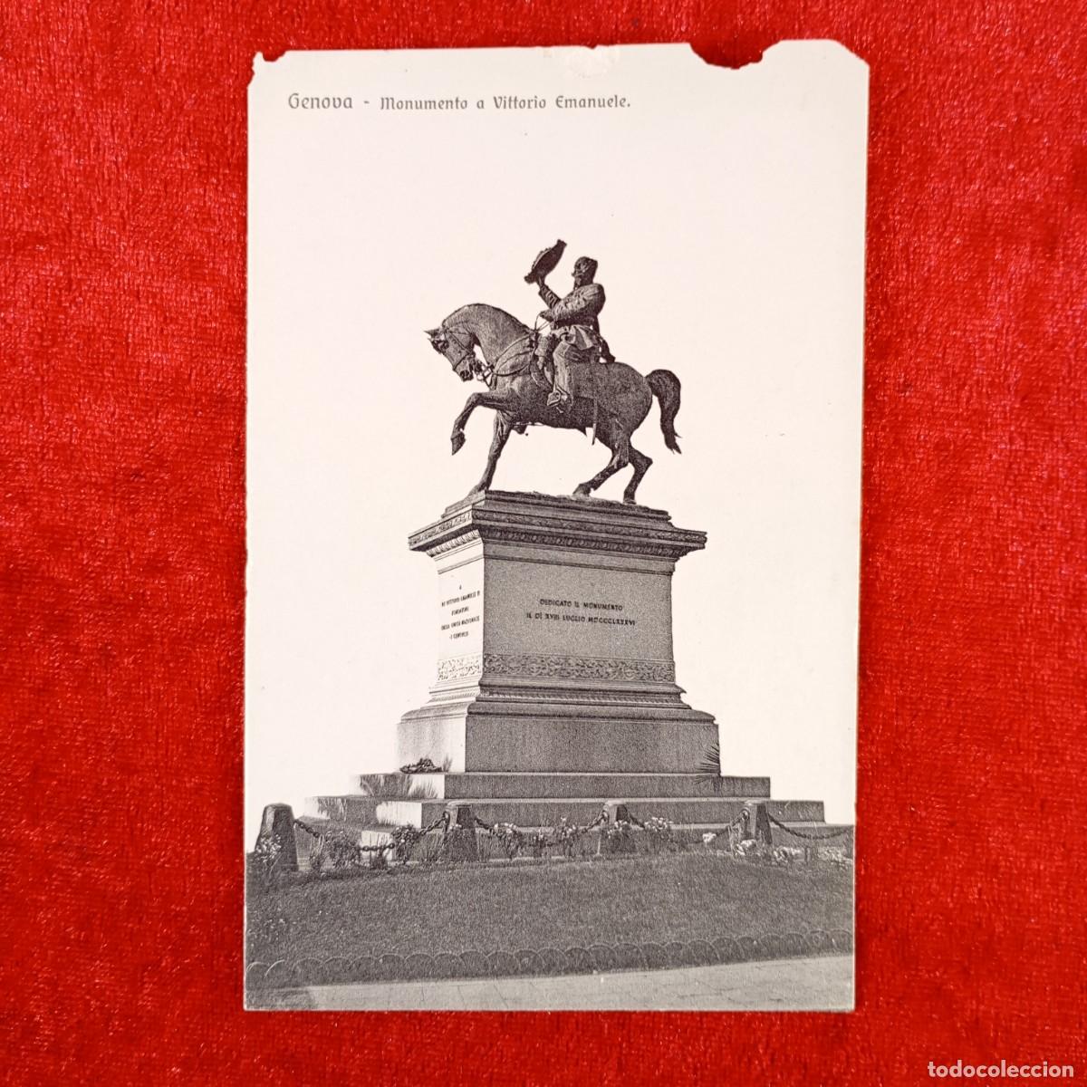 Postales: POSTAL - GENOVA - MONUMENTO A VITTORIO EMANUELE - 11648 - RAR&Iacute;SIMA / 1298
