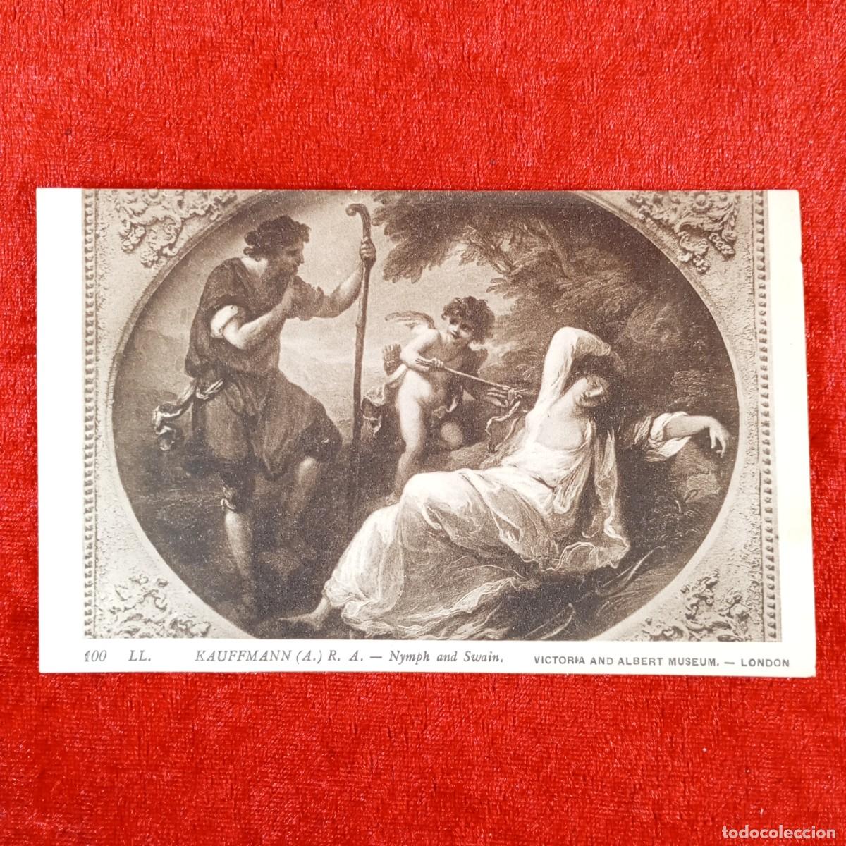 Postales: POSTAL - KAUFFMANN - 100 - NYMPH AND SWAIN - VICTORIA AND ALBERT MUSEUM LONDON - RAR&Iacute;SIMA / 1339