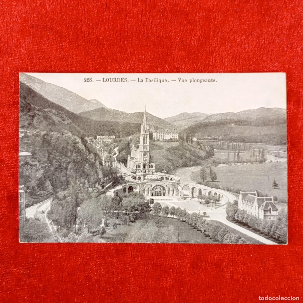 Postales: POSTAL - LOURDES - LA BASILIQUE - VUE PLONGEANTE - 228 - RAR&Iacute;SIMA / 1351