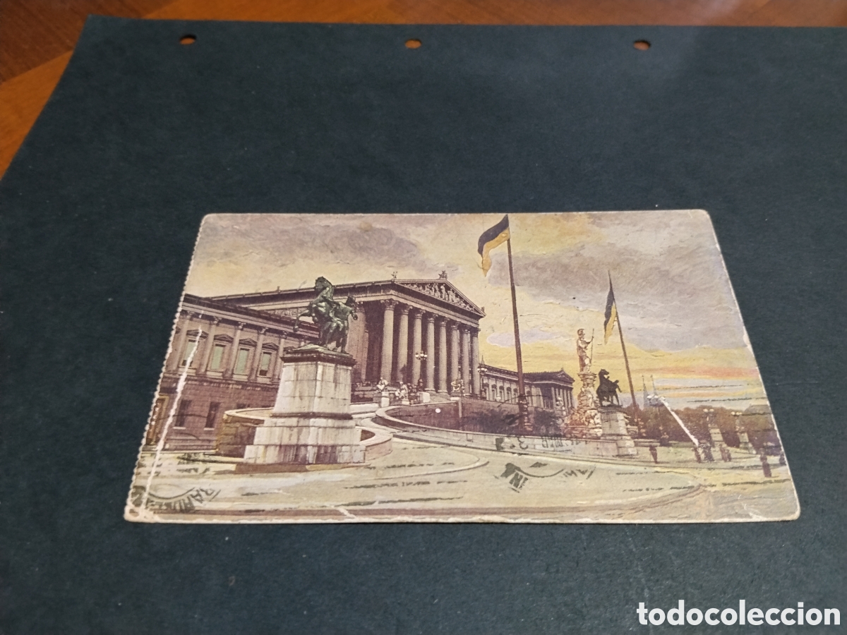 Postales: Postal antigua parlamento austriaco dise&ntilde;ado por von Hansen