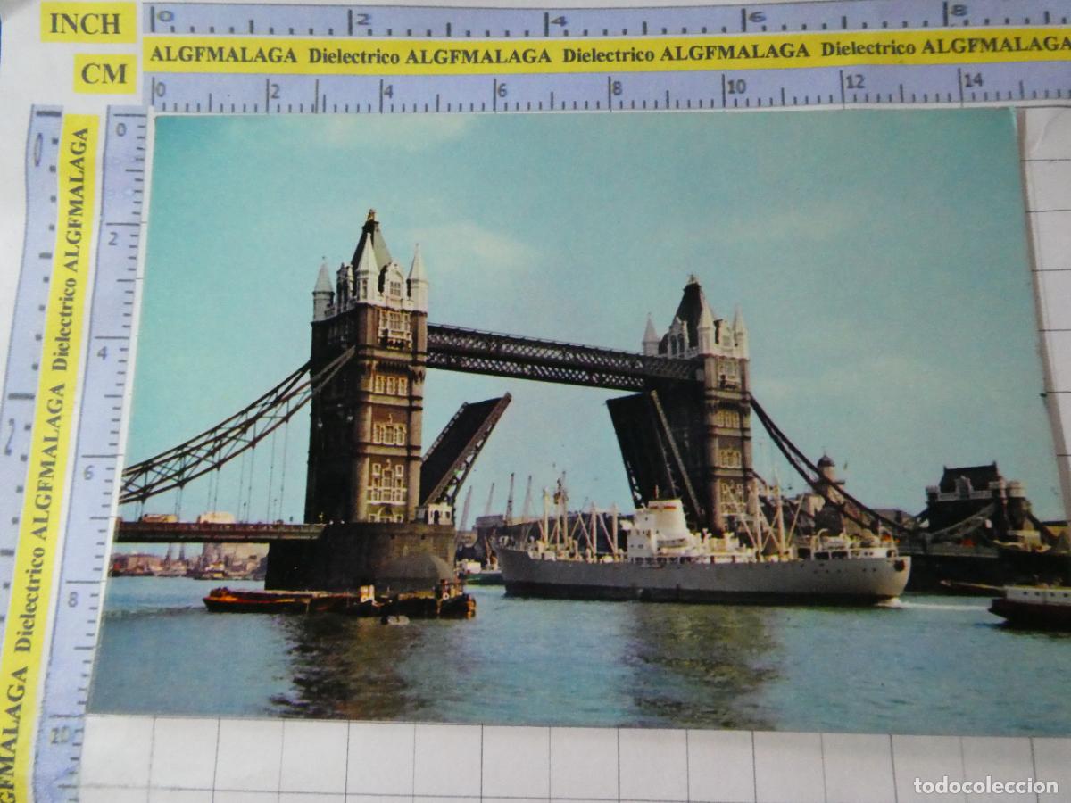 Postales: POSTAL DE REINO UNIDO GRAN BRETA&Ntilde;A. INGLATERRA LONDRES TOWER BRIDGE PUENTE TAMESIS BARCO. 3069