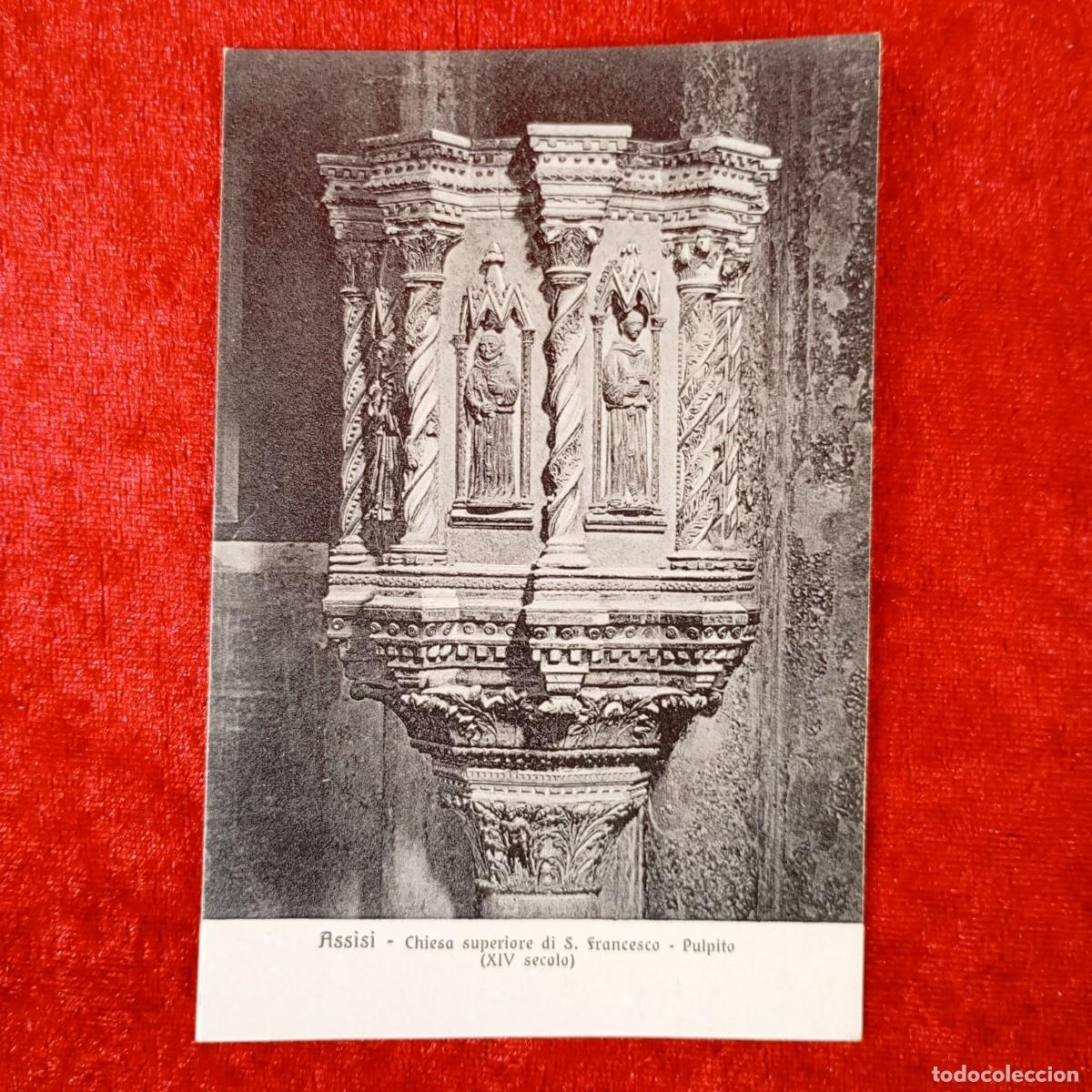 Postales: POSTAL - ASSISI - CHIESA SUPERIORE DI S. FRANCESCO - PULPITO (XIV SECOLO) - 13661 - RAR&Iacute;SIMA / 1422