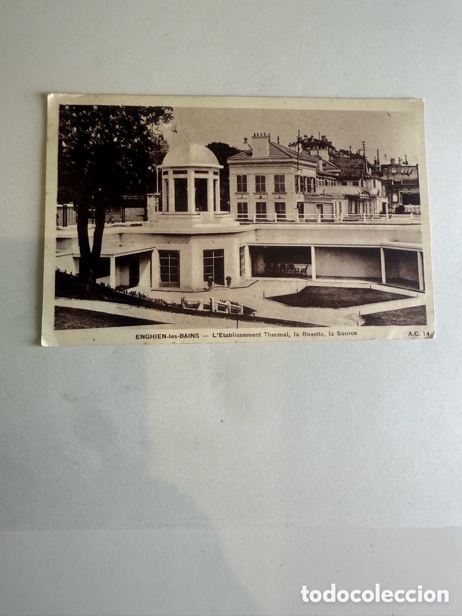 Postales: Enghien-les-Bains (Francia) Establecimiento Termal La Buvette La Source c. 1950 original