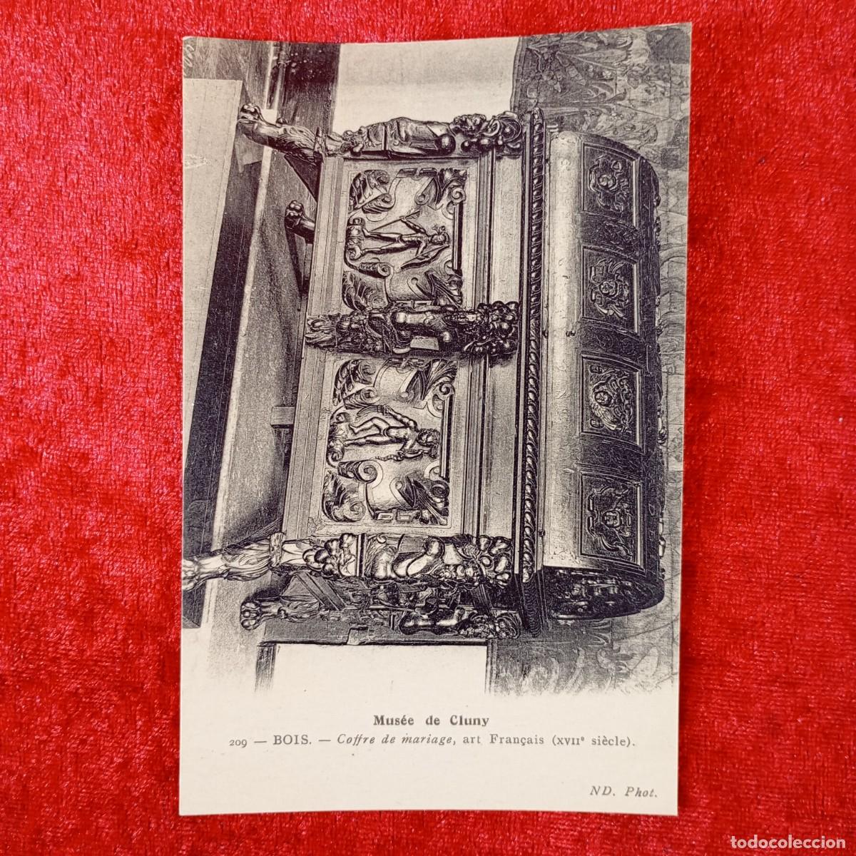 Postales: POSTAL - MUS&Eacute;E DE CLUNY - BOIS - COFFRE DE MARIAGE, ART FRAN&Ccedil;AIS (XVII SI&Egrave;CLE) -209- RAR&Iacute;SIMA / 1450