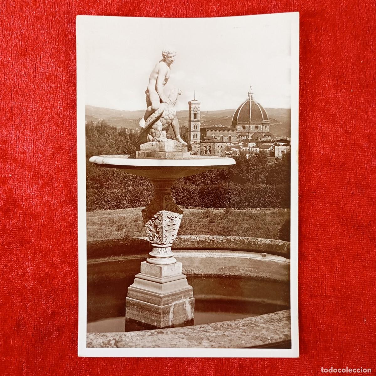 Postales: POSTAL - FIRENZE - GIARDINO DI BOBOLI - LA FONTANA DEL GANIMEDE - 280 - RAR&Iacute;SIMA / 1503