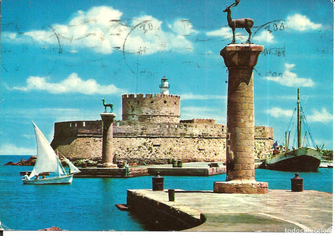 Postales: POSTAL GRECIA - RHODES - FARO IL CERVO