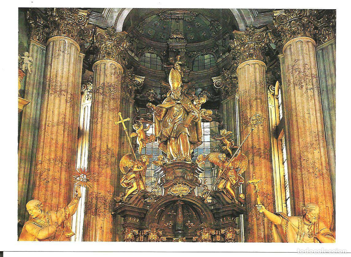 Postales: POSTAL PRAGA - IGLESIA DE SAN NICOLAS, DETALLE DEL ALTAR