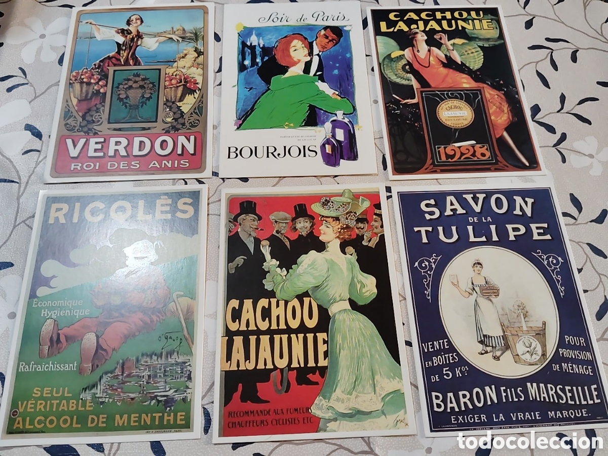 Postales: Lote de seis postales publicitarias francesas