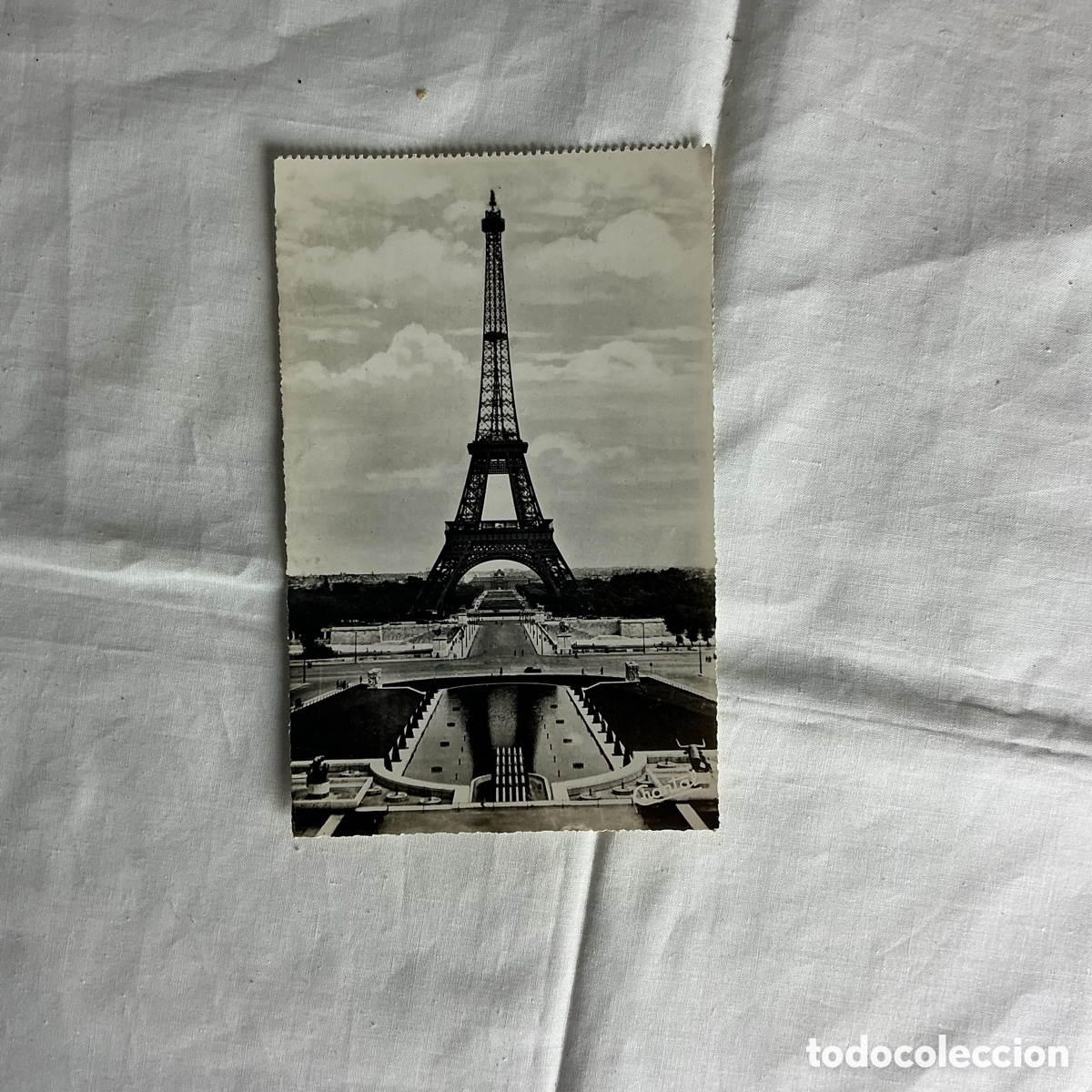 Postales: Postal Par&iacute;s Torre Eiffel Blanco y negro Original de la &eacute;poca a&ntilde;os 1950