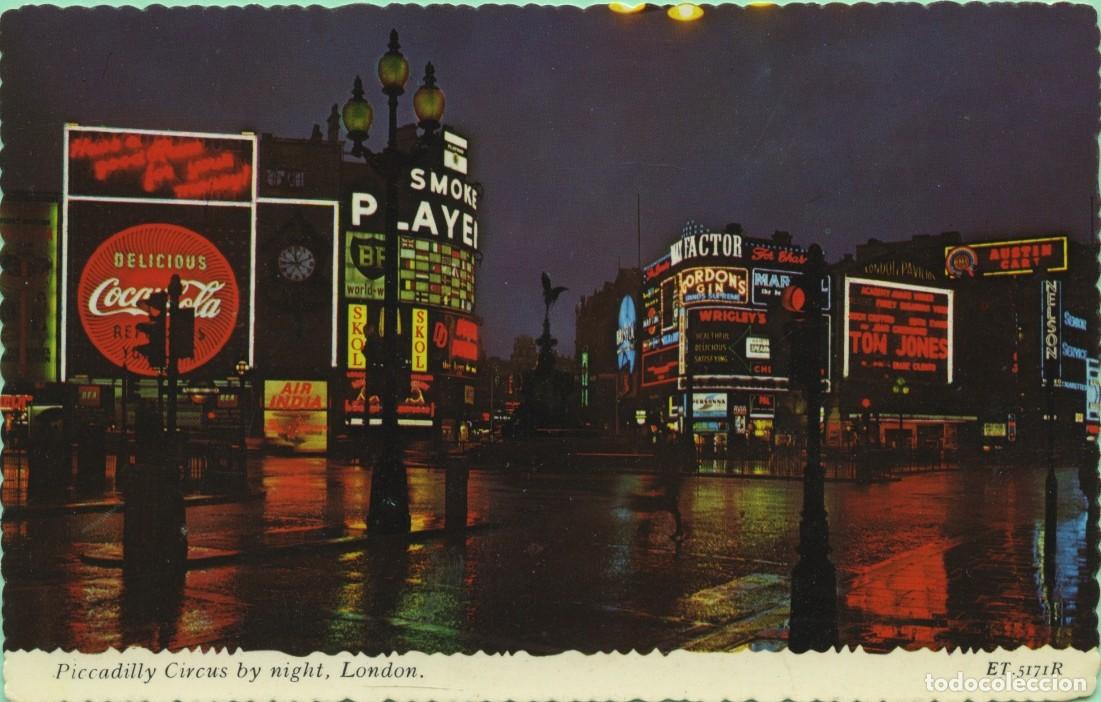 Postales: N&ordm; ET-5171R-Piccadilly Circus by night. LONDON. England. Sin circular. ED. VALENTINE