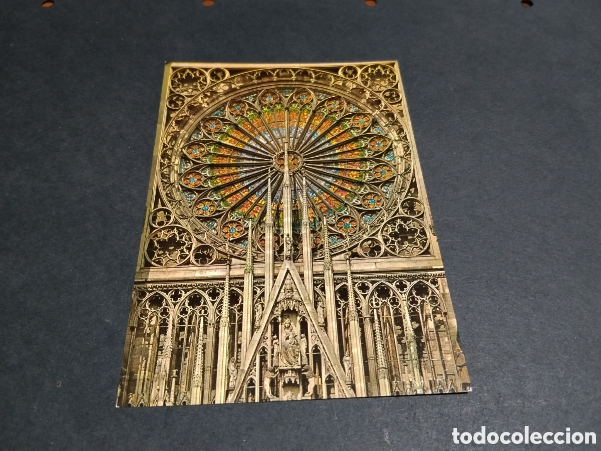 Postales: Postal Estrasburgo catedral cristalera