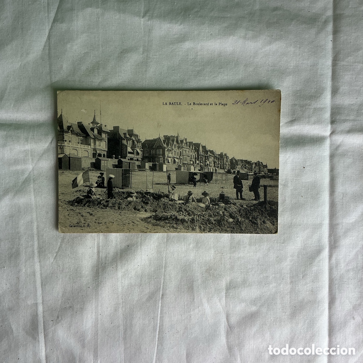 Postales: Postal La Baule Boulevard y Playa Blanco y negro Original de la &eacute;poca 1910