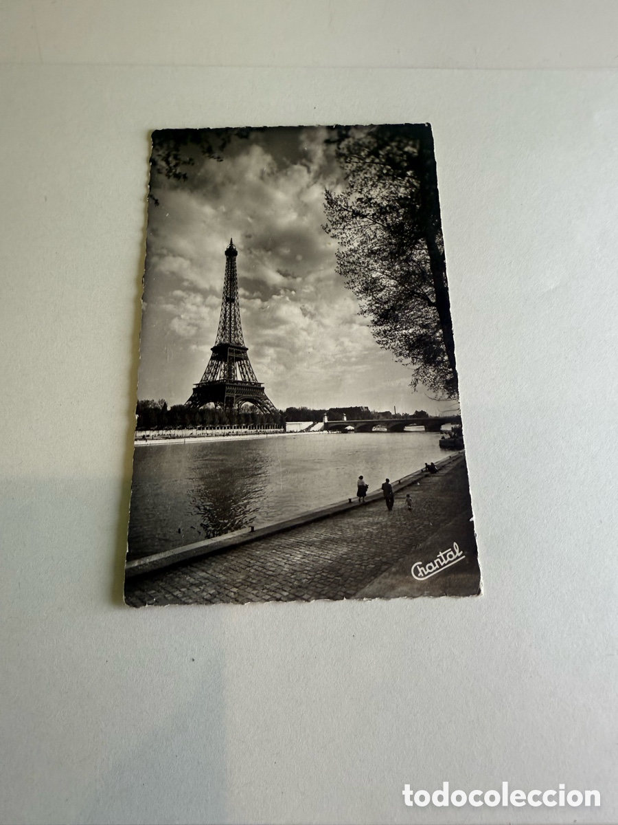 Postales: Postal Par&iacute;s Torre Eiffel Blanco y negro Original de la &eacute;poca 1973