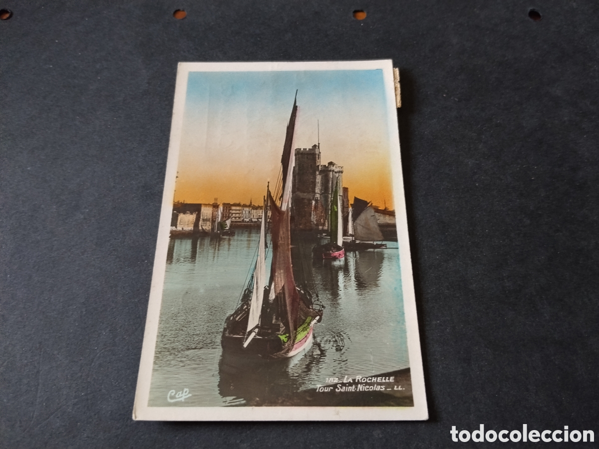 Postales: Postal antigua la rochelle tour Saint Nicolas,barcas