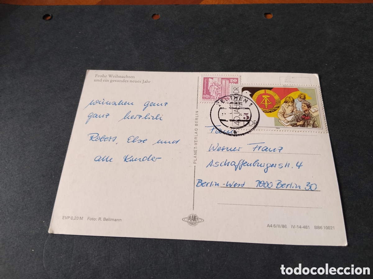 Postales: Postal navidad sello 40 a&ntilde;os DDR republica democr&aacute;tica alemania