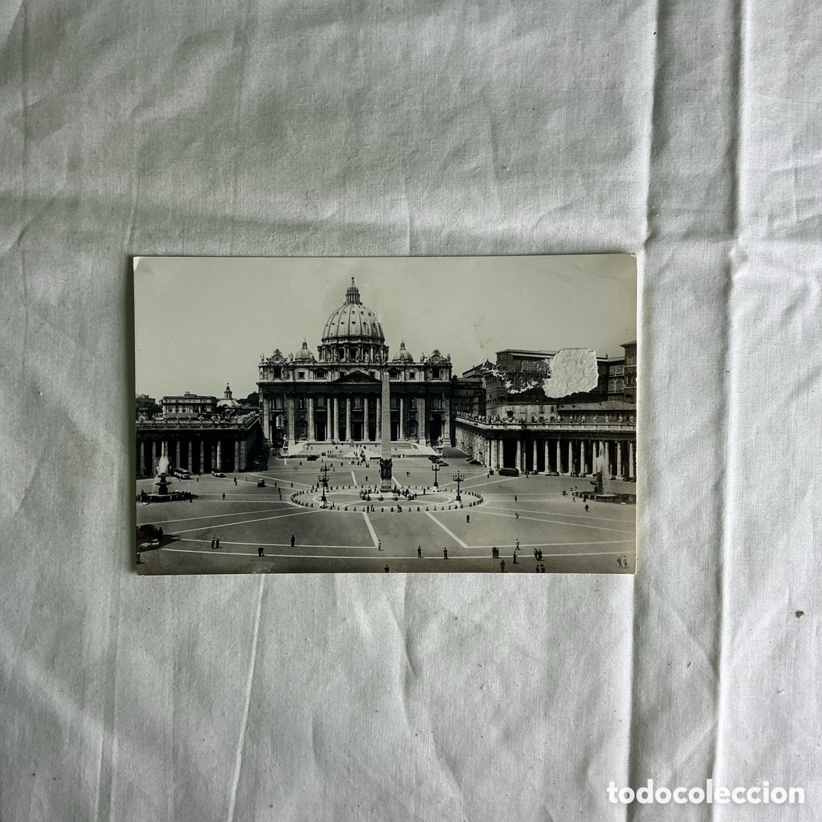 Postales: Postal Roma Plaza de San Pedro Blanco y negro Original de la &eacute;poca