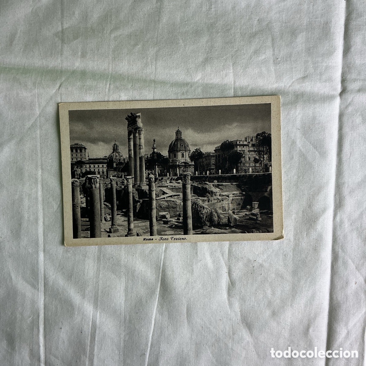 Postales: Postal Roma Foro de Trajano Blanco y negro Original de la &eacute;poca