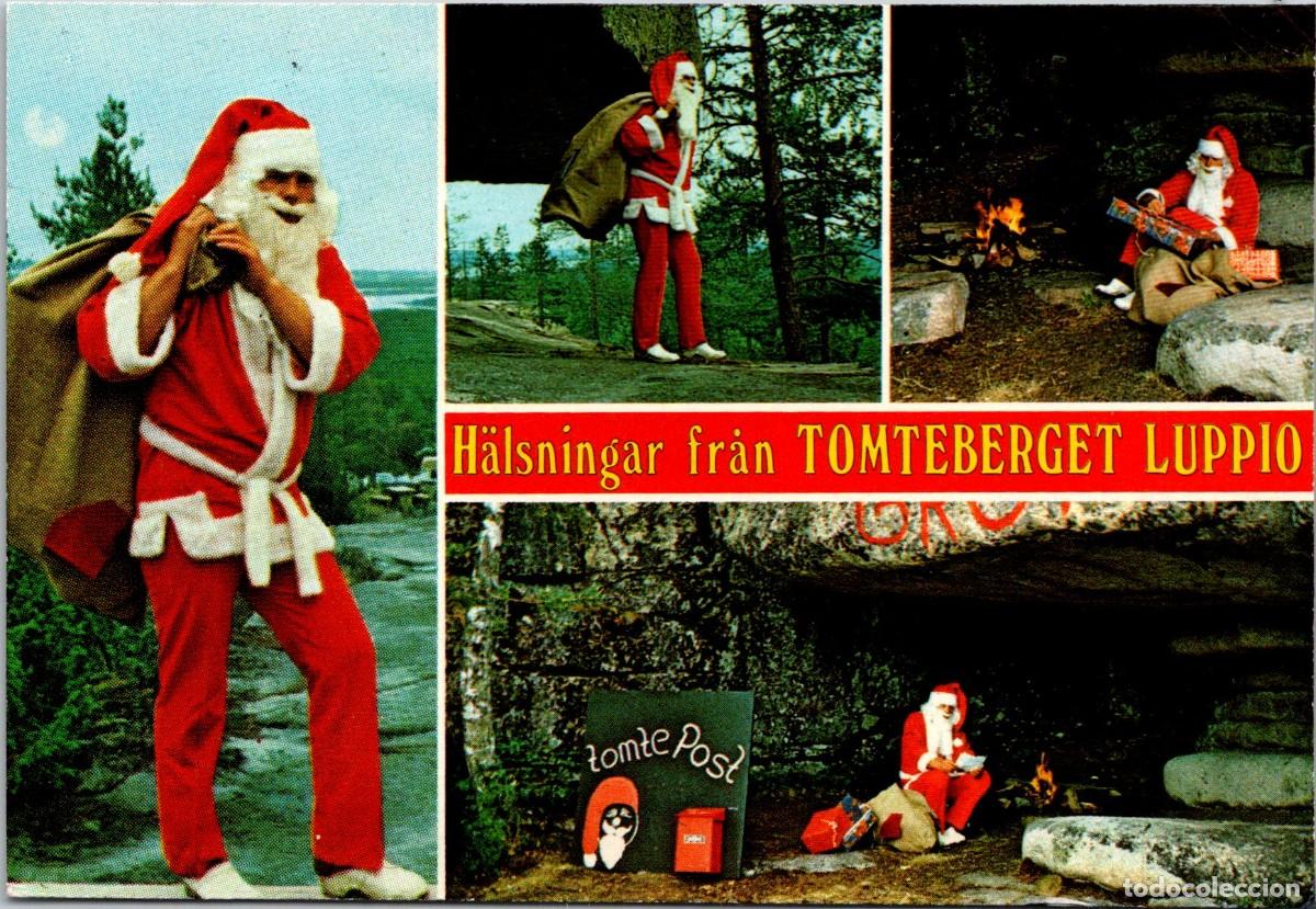 Postales: Suecia - H&auml;lsningar fr&aacute;n Tomteberget Luppio -Tomte Post- Casa Sueca de Pap&aacute; Noel - Postal- 147x100mm