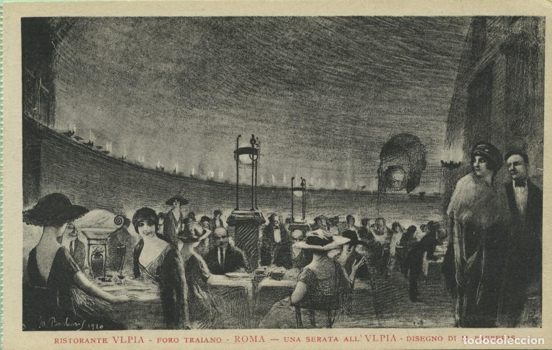 Postales: N&ordm; 70346-Ristorane VLPIA. Foro Trajano. ROMA. Italia. Una serata all VLPIA. Disegno di M. Barberis
