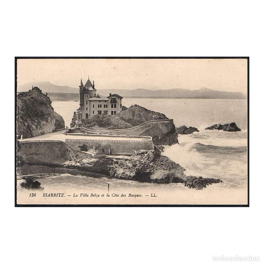 Postales: Francia [TPO] Postal antigua de Biarritz. La Villa Belza y la Costa de los Vascos (N)