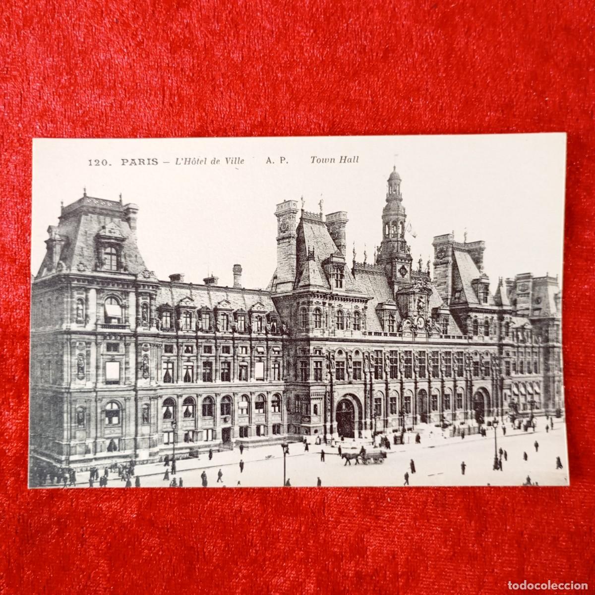 Postales: POSTAL - PARIS - L'H&Ocirc;TEL DE VILLE - A.P. - TOWN HALL - 120 - PAPERGHIN - RAR&Iacute;SIMA / 1551