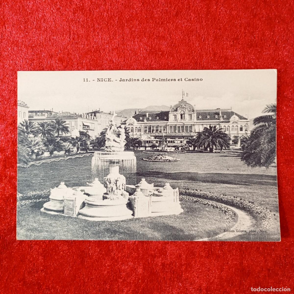 Postales: POSTAL - NICE - JARDINS DES PALMIERS ET CASINO - 11 - GILETTA - RAR&Iacute;SIMA / 1567