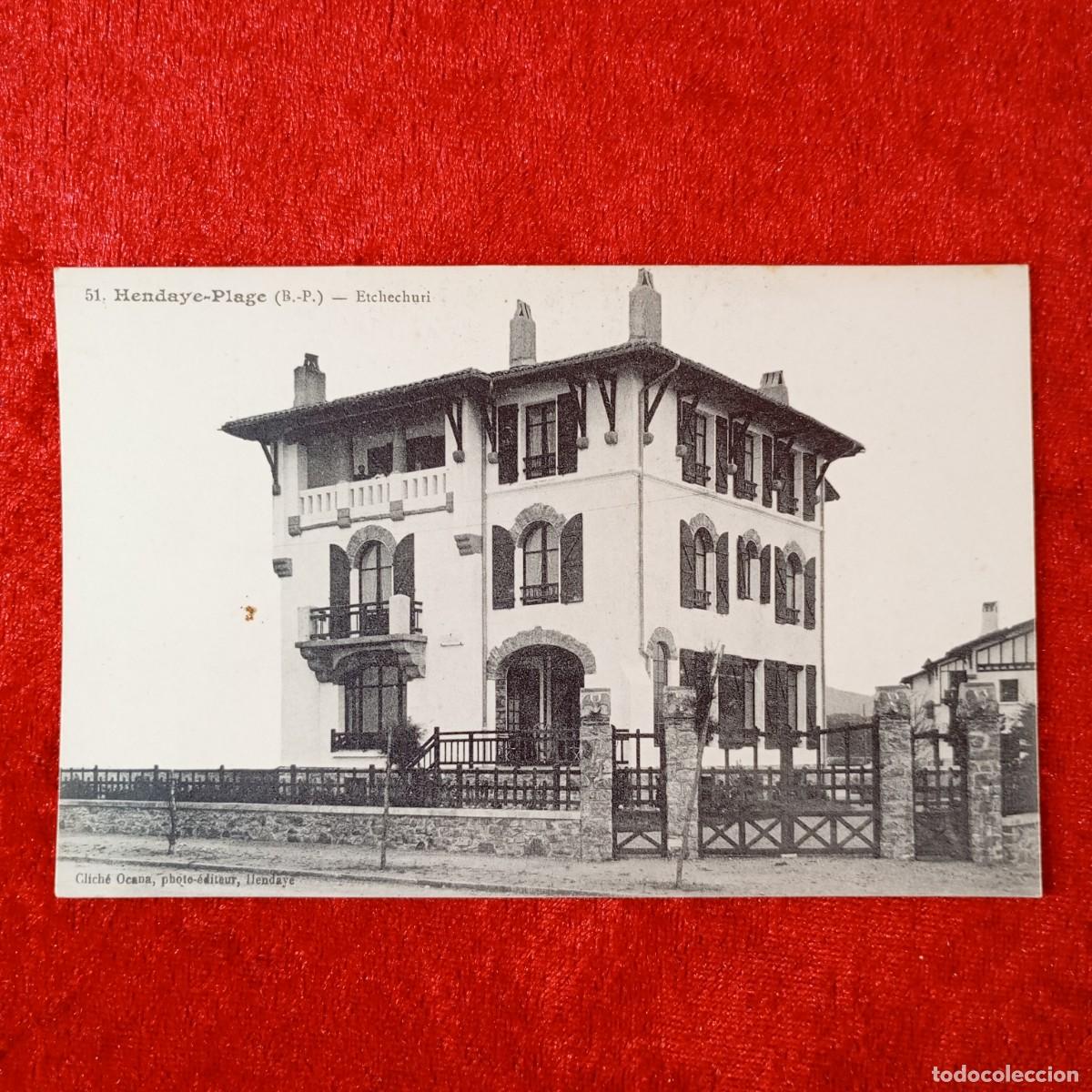 Postales: POSTAL - HENDAYE-PLAGE (B.P.) - ETCHECHURI - 51 - RAR&Iacute;SIMA / 1602