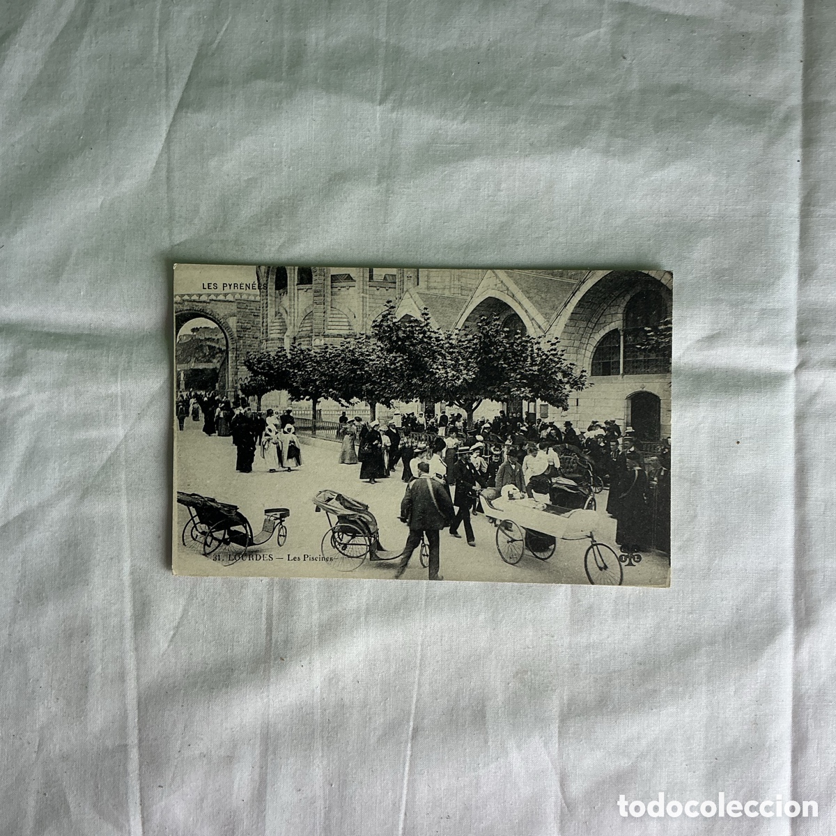 Postales: Postal Lourdes Les Piscines Blanco y negro Original de la &eacute;poca