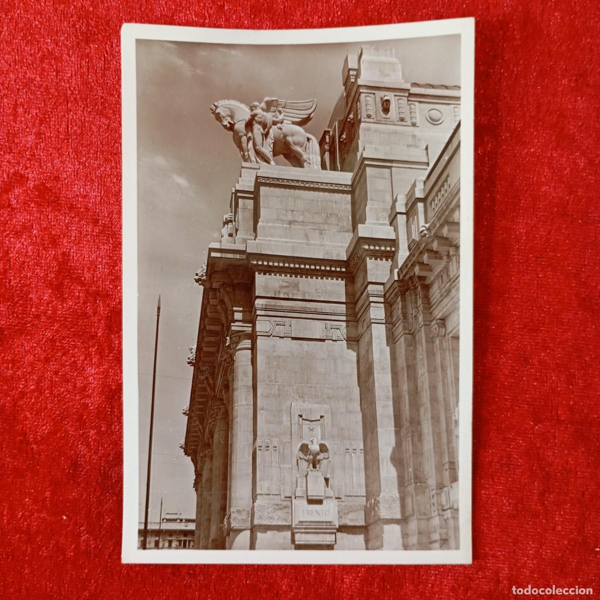 Postales: POSTAL - MILANO - NUOVA STAZIONE CENTRALE - PARTICOLARE DELLA FACCIATA - 12/S - RAR&Iacute;SIMA / 1612