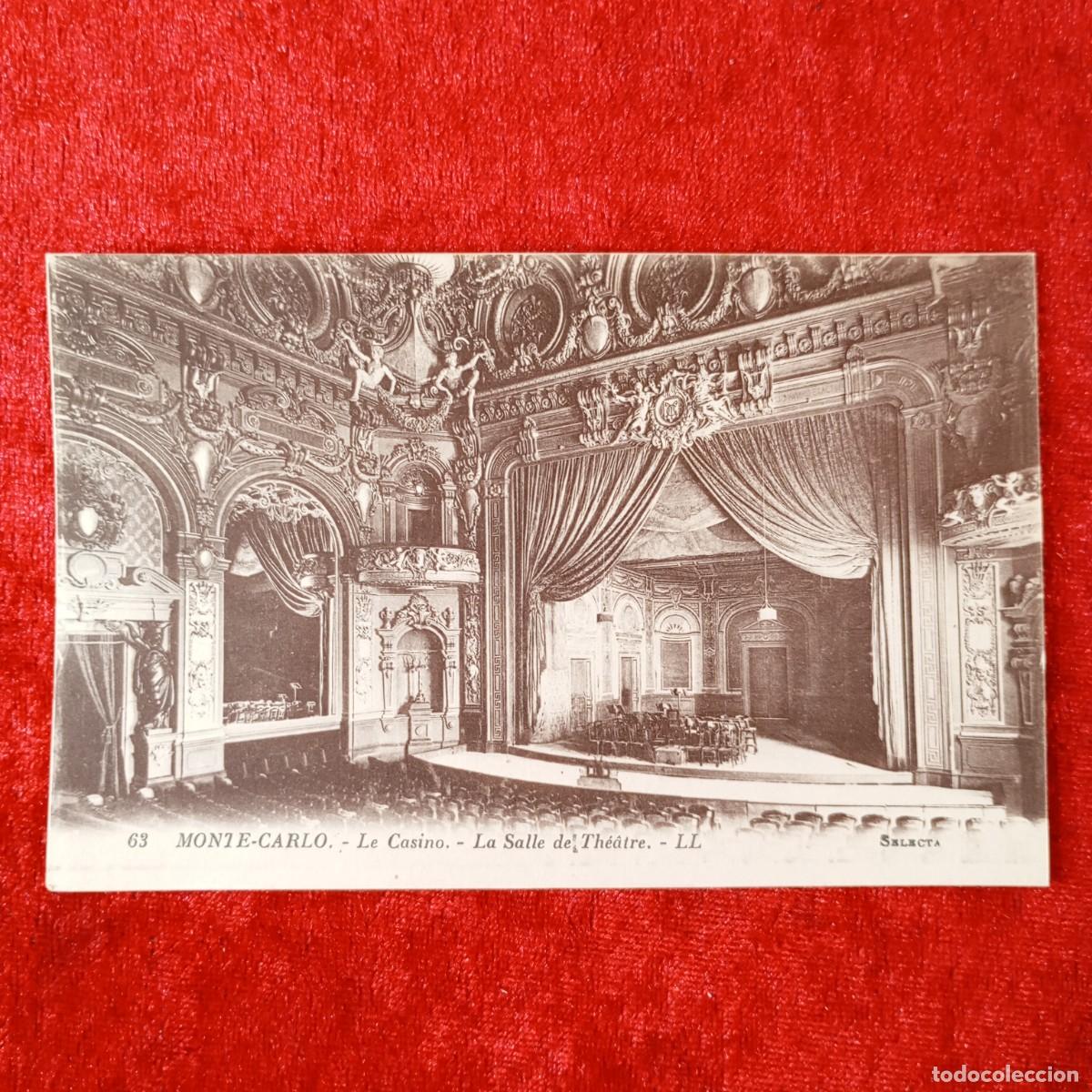 Postales: POSTAL - MONTE-CARLO - LE CASINO - LA SALLE DE TH&Eacute;&Acirc;TRE - LL - 63 - SELECTA - RAR&Iacute;SIMA / 1618