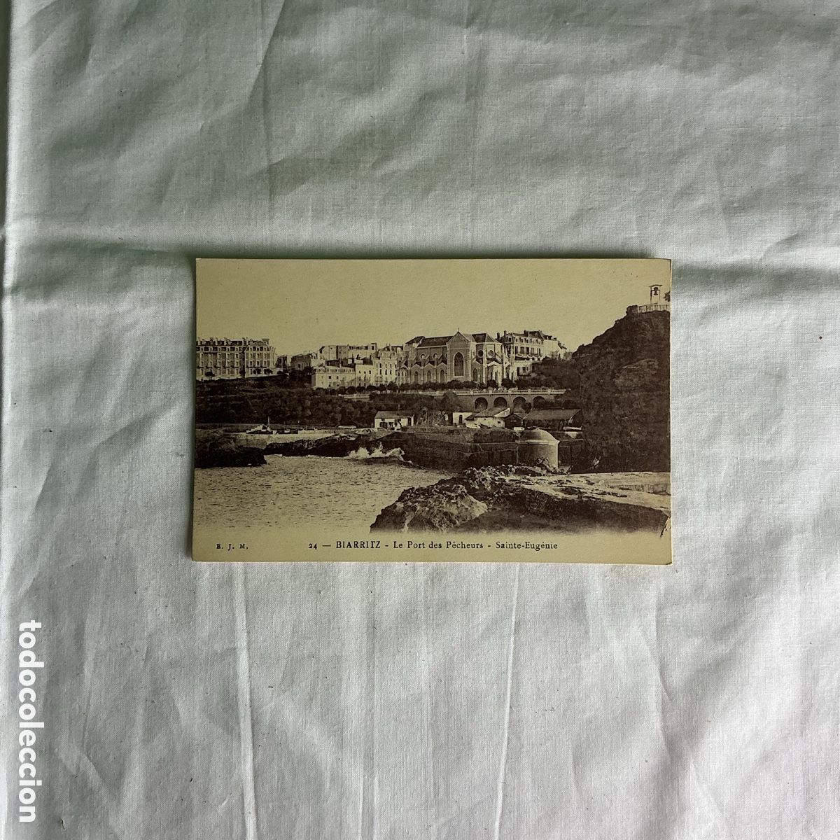 Postales: Postal Biarritz Puerto de los Pescadores Blanco y negro Original de la &eacute;poca