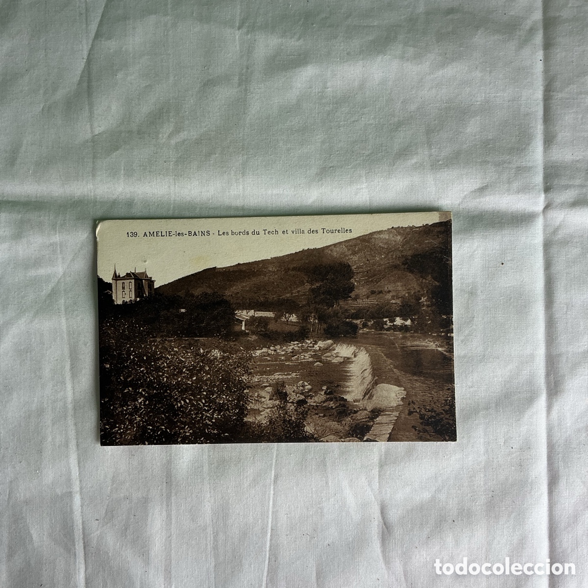 Postales: Postal Am&eacute;lie-les-Bains R&iacute;o Tech Blanco y negro Original de la &eacute;poca