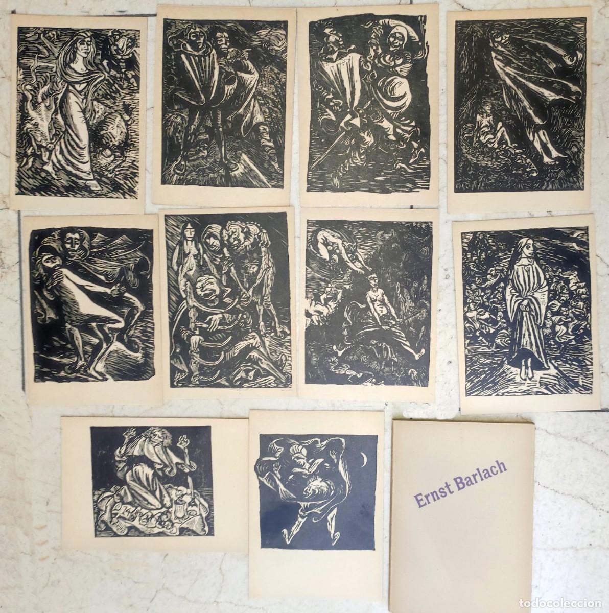 Postales: CARPETA CON 10 ESTAMPAS, FORMATO TARJETA POSTAL DE ERNST BARLACH