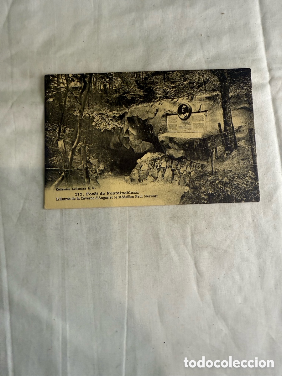 Postales: Postal Bosque de Fontainebleau &ndash; Caverna de Augas &ndash; Blanco y negro &ndash; Original de la &eacute;poca