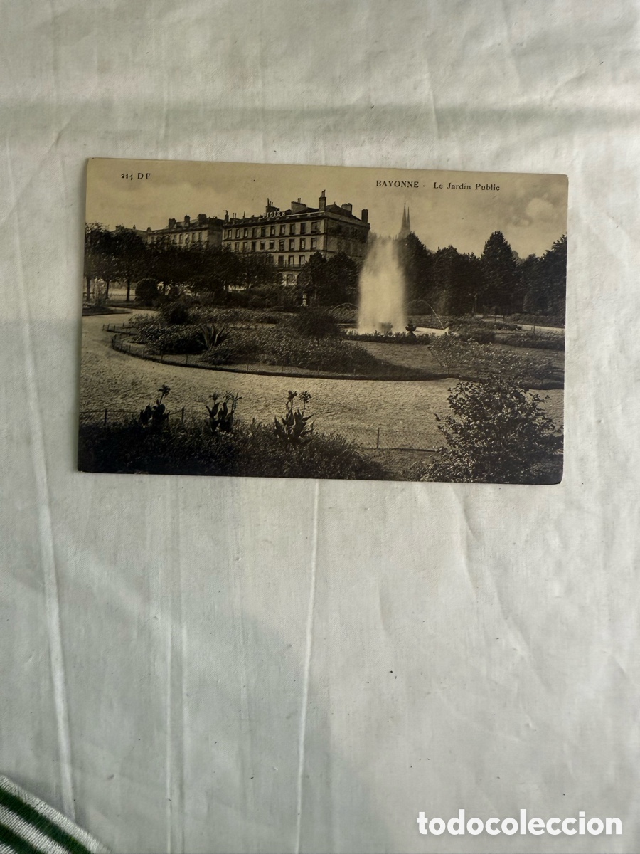 Postales: Postal Bayonne &ndash; Jard&iacute;n P&uacute;blico &ndash; Blanco y negro &ndash; Original de la &eacute;poca