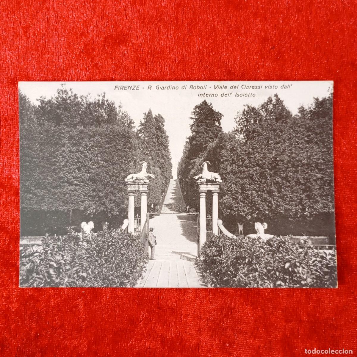 Postales: POSTAL - FIRENZE - R. GIARDINO DI BOBOLI - VIALE DEI CIPRESSI - INTERNO ISOLOTTO - RAR&Iacute;SIMA / 1705