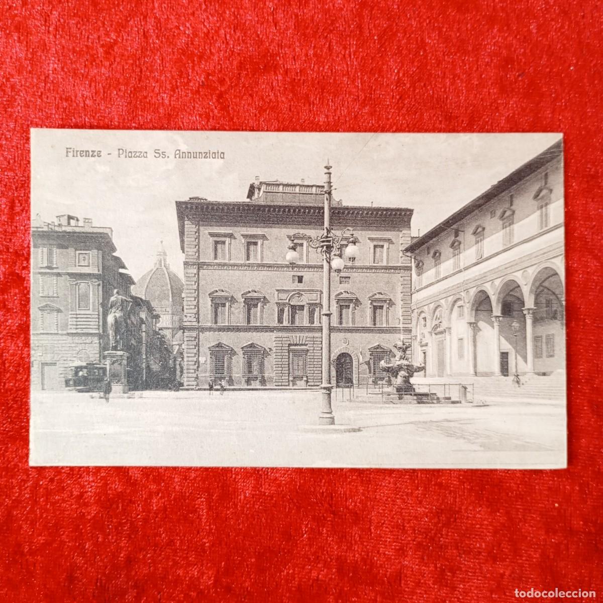 Postales: POSTAL - FIRENZE - PIAZZA SS. ANNUNZIATA - 46125 - L.O.F. - RAR&Iacute;SIMA / 1740