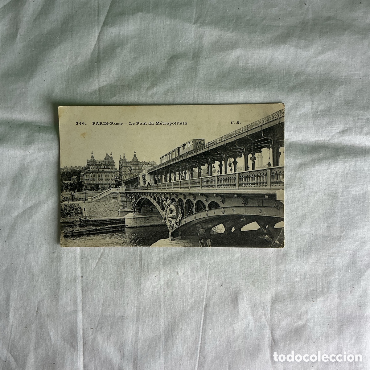 Postales: Postal Par&iacute;s Passy Puente del Metropolitain Blanco y negro Original de la &eacute;poca 1912