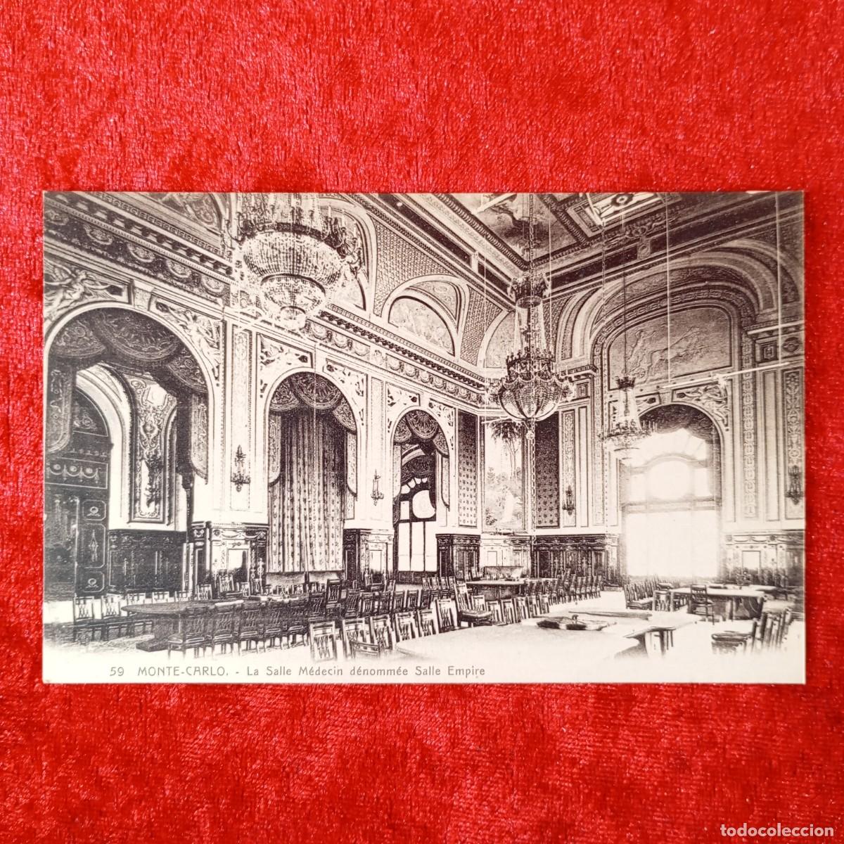 Postales: POSTAL - MONTE-CARLO - LA SALLE M&Eacute;DECIN D&Eacute;NOMM&Eacute;E SALLE EMPIRE - 59 - RAR&Iacute;SIMA / 1783