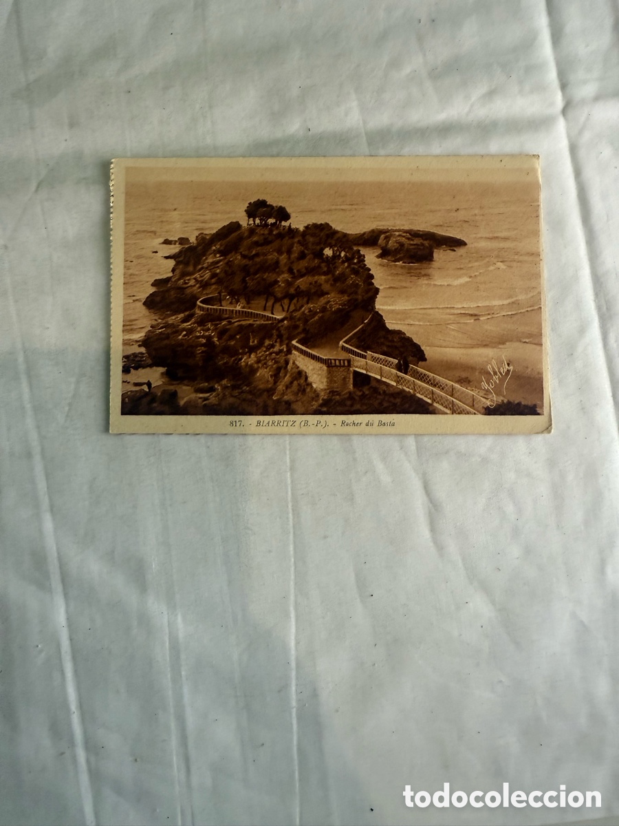 Postales: Postal Biarritz Rocher du Basta Blanco y negro Original de la &eacute;poca
