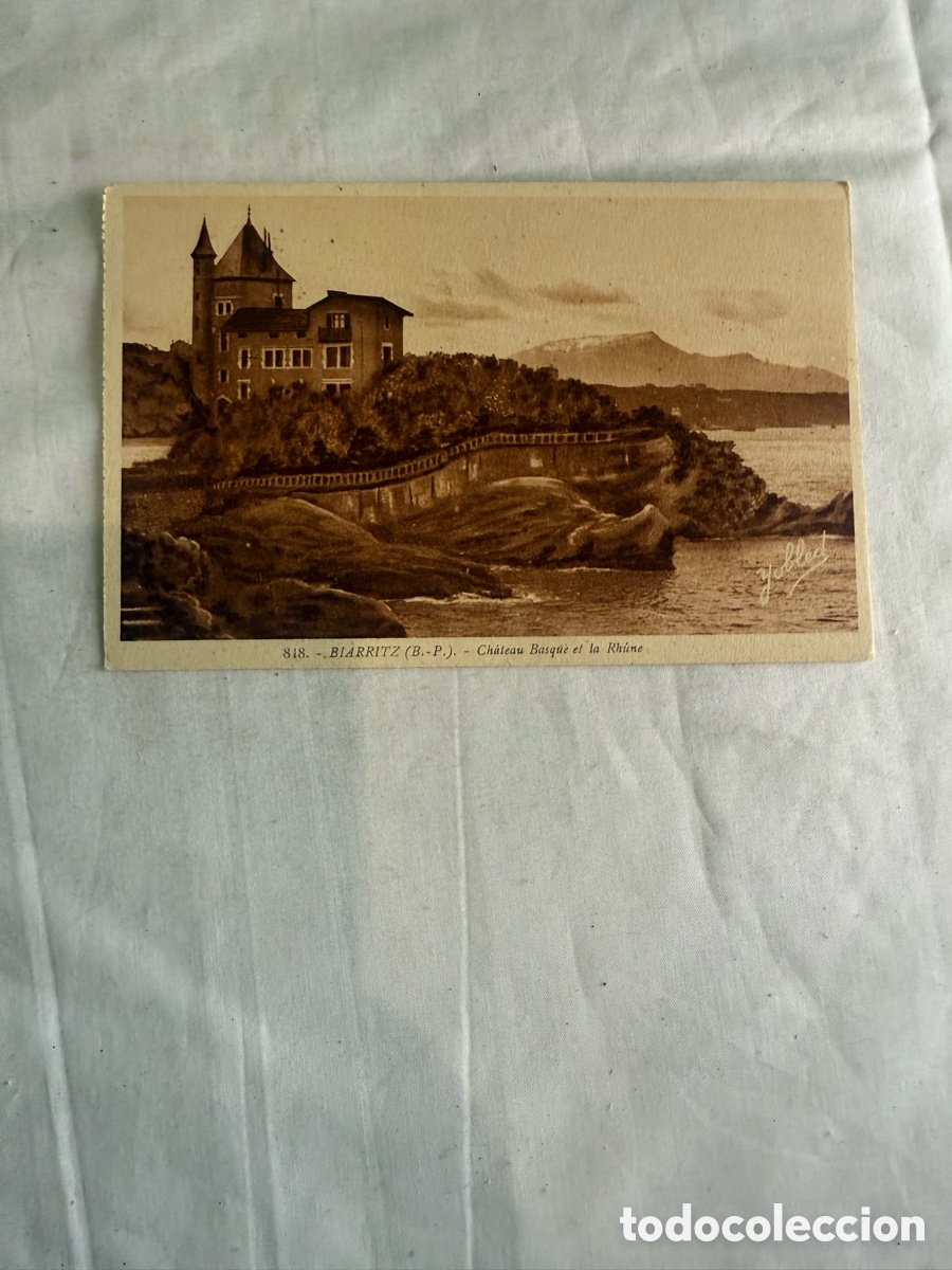 Postales: Postal Biarritz Ch&acirc;teau Basque Blanco y negro Original de la &eacute;poca