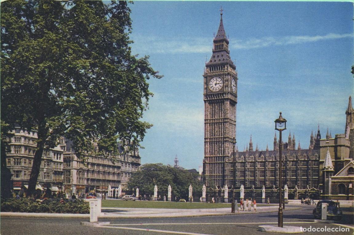 Postales: N&ordm; LON-1096-Parlament Square and Big Ben. LONDON. England. Sin circular. ED. J. ARTHUR DIXON