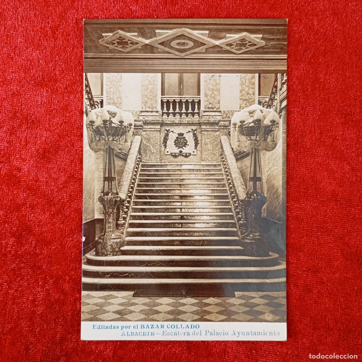 Postales: POSTAL - ALBACETE - ESCALERA DEL PALACIO AYUNTAMIENTO - RAR&Iacute;SIMA / 1811