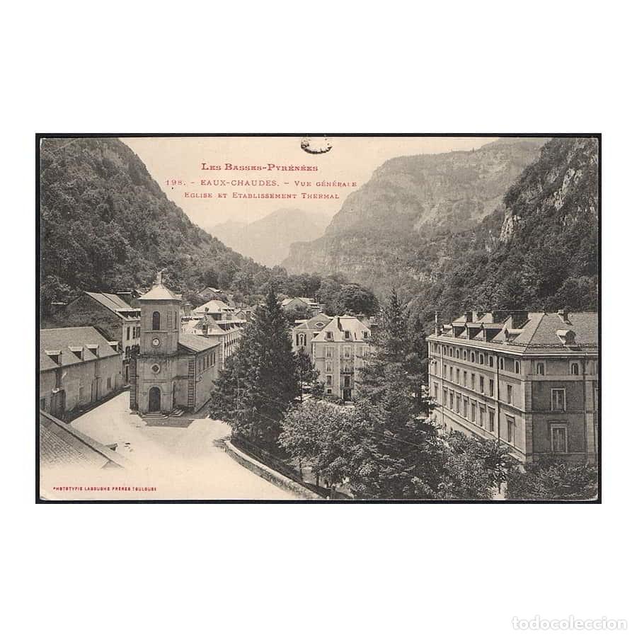 Postales: Francia 1907 [TPO] Postal antigua de Eaux Chaudes. Vista general (C)