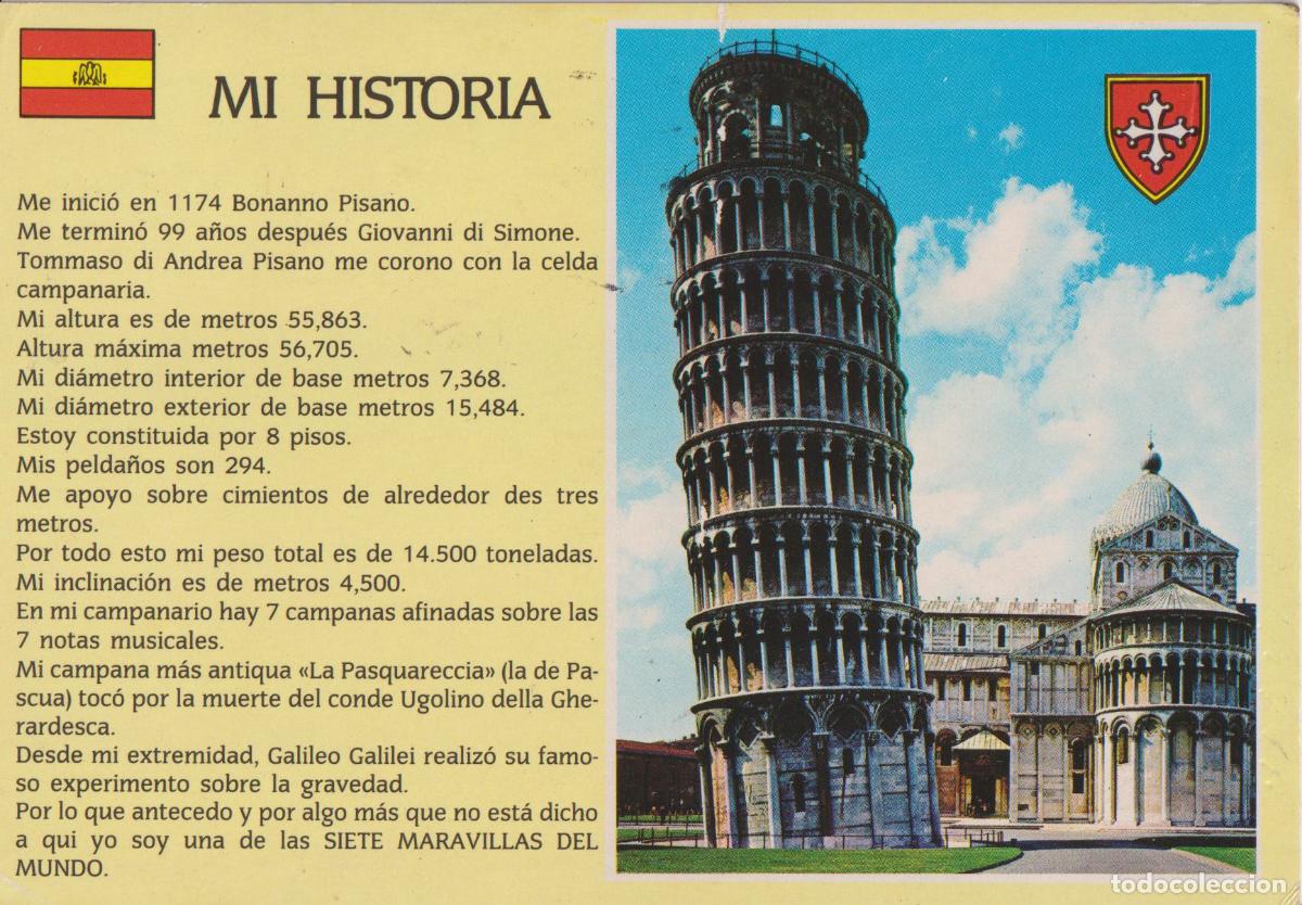 Postales: ITALIA, PISA, MI HISTORIA - EDIZ. LA TORRE 78 - CIRCULADA