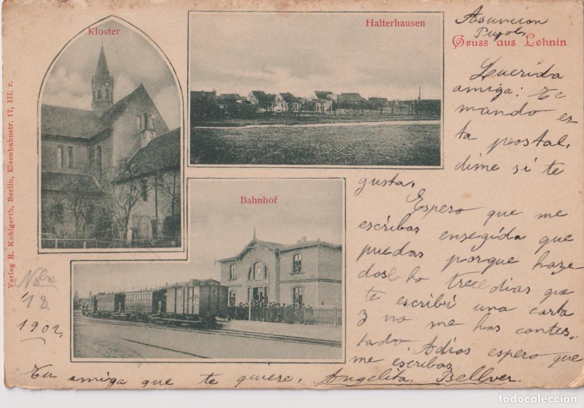 Postales: ALEMANIA, BRANDENBURGO, LEHNIN - VARIAS VISTAS - CIRCULADA 1902 - S/DIVIDIR